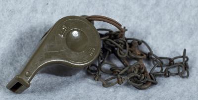 WWII Army MP Whistle & Chain 1945