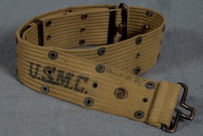 WWII USMC M36 Web Pistol Belt 