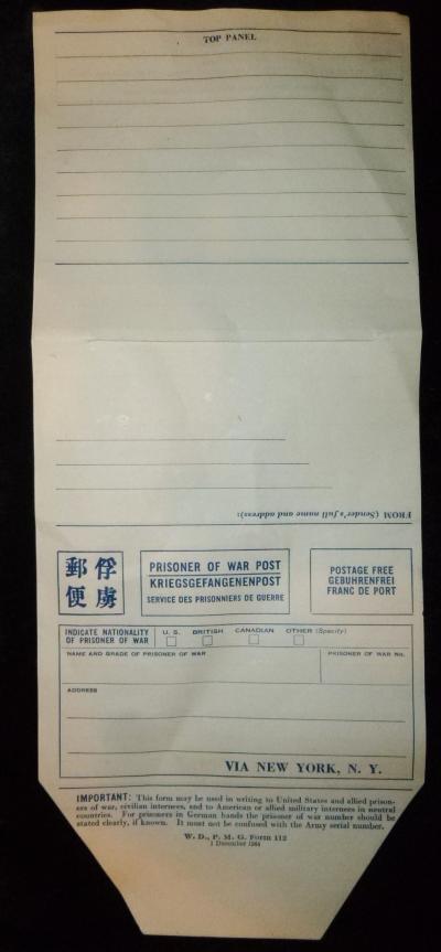 WWII POW Letter Stationery