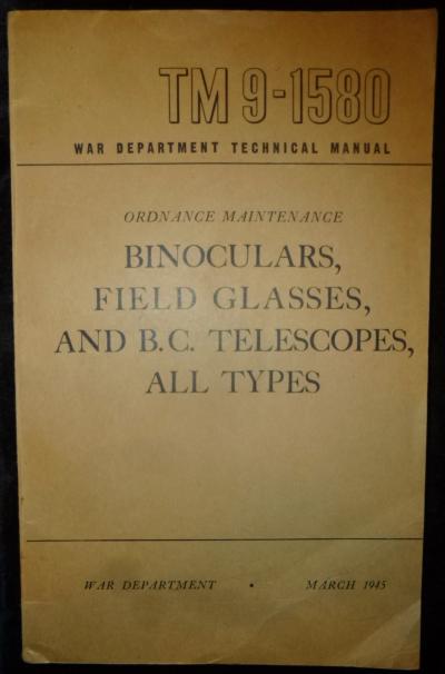 WWII TM 9-1580 Binoculars Manual