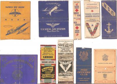 WWII Matchbook Covers Lot of 10