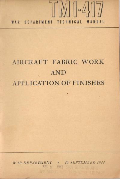 TM 1-417 Aircraft Fabric Work Manual