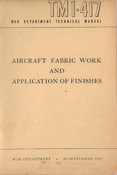 TM 1-417 Aircraft Fabric Work Manual