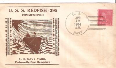 USS Redfish 395 Commission Envelope 1944