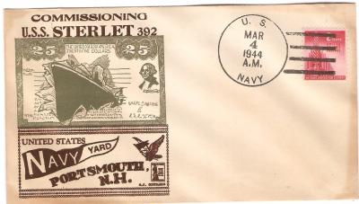 USS Sterlet 392 Submarine Envelope 1944