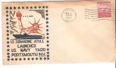 USS Atule 403 Commission Envelope 1944