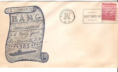 USS Bang 385 Submarine Envelope 1943