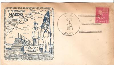 USS Haddo 255 Submarine Keel Laid Envelope 1941