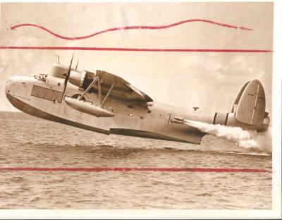 WWII Coast Guard Press Photo PBM Take Off