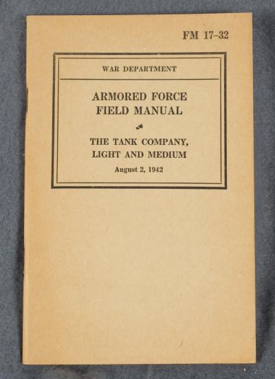 WWII Manual Armored Force Tank Company FM 17-32