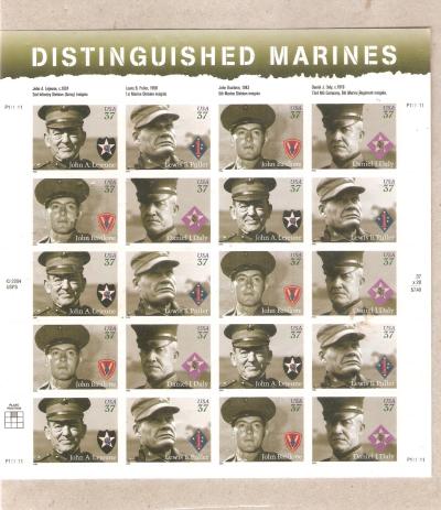 Distinguished Marines Full Sheet 2005 Stamps