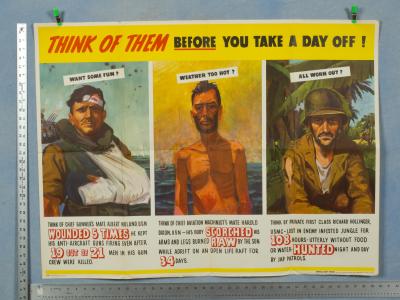 WWII USN Production Poster Think of Them