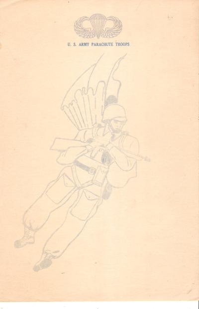 WWII Stationery Paratrooper Army Parachute Troops