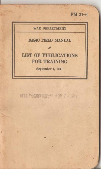 Manual FM 21-6 List of Publications for Training