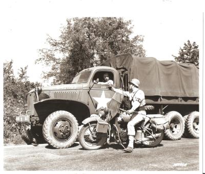 WWII Photo Military Police MP Motorcycle Patrol