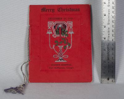 WWII Station Hospital Christmas Menu Ft McPherson