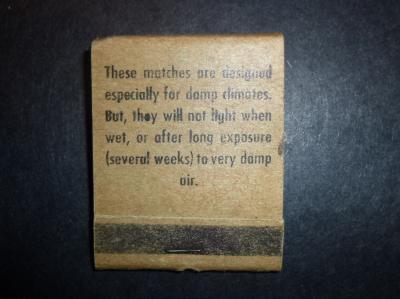 WWII Ration Matchbook
