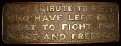 WWII Veteran Tribute Plaque