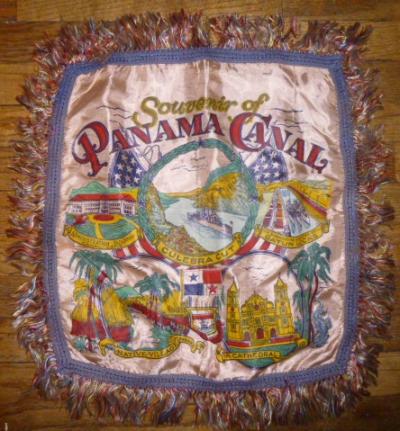 WWII Pillowcase Panama Canal Souvenir