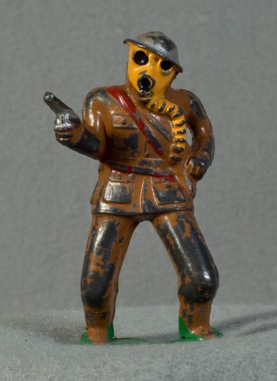 WWII US Army Toy Soldier Gas Mask & Pistol