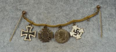 German Miniature Medals on Chain Iron Cross