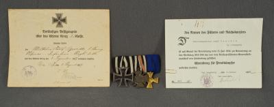 WWI German Document Medal Grouping Iron Cross
