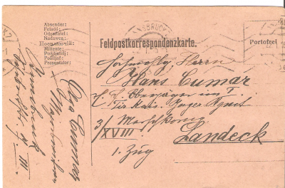 WWI German Postcard Fieldpost