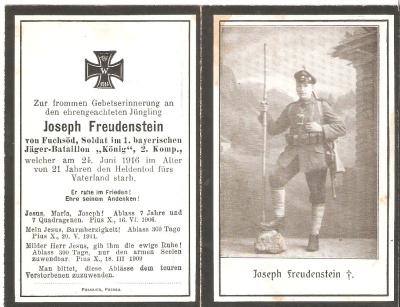 WWI German Remembrance Death Card 1916