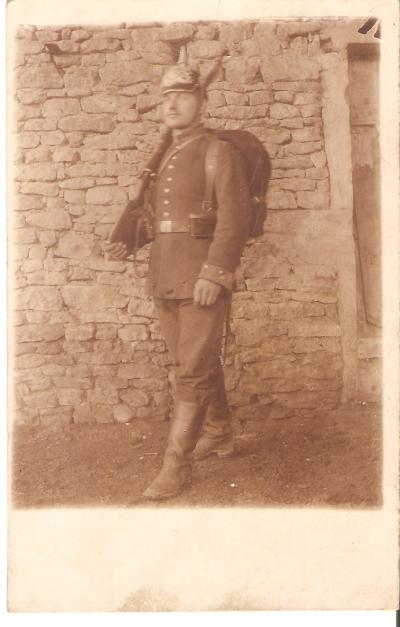 WWI German Soldier Feldpost Rifle & Pickelhaube