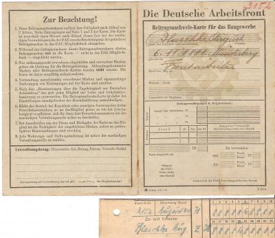 WWII German Arbeitsfront DAF Members Book
