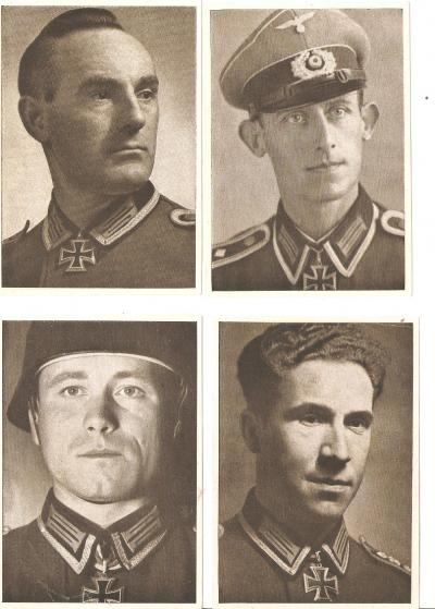 WWII German Knights Cross Photo Card Lot of 4