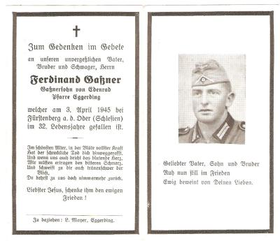 WWII German Remembrance Death Card 