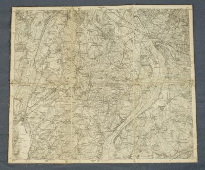 German Map Prenzlau Brandenburg Area 