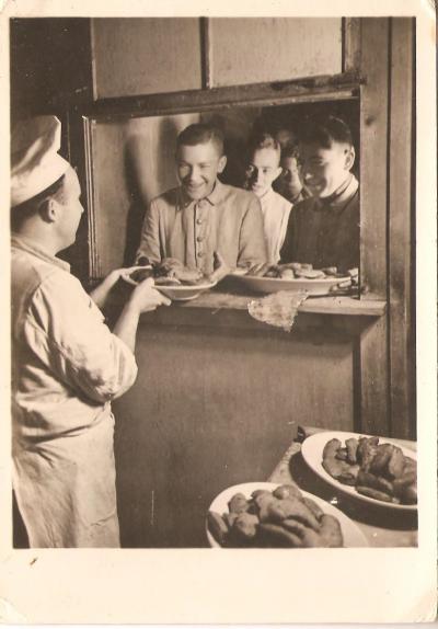 WWII German Photo Postcard RAD Mess Hall