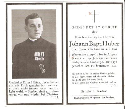 WWII German Death Card Decorated Priest Chaplain