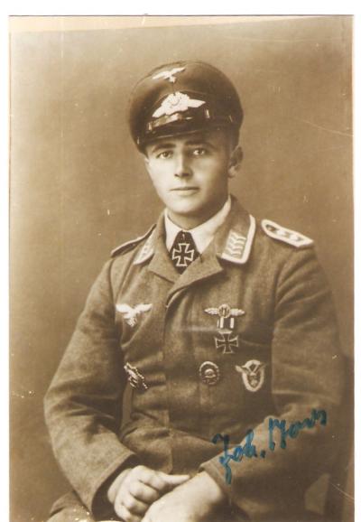Luftwaffe Johann Boos Knights Cross Signed Photo