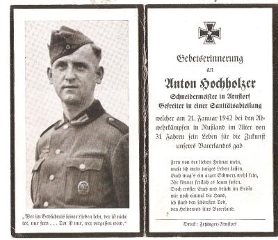 WWII German Death Card Heer Medical Soldier 1942