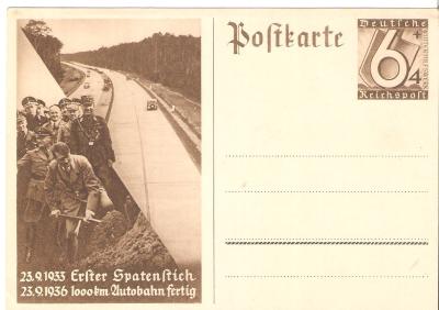 Hitler Postcard Autobahn Construction 1937