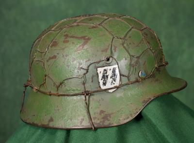 WWII German SS Camo Helmet