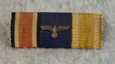 WWII German Iron Cross 3 Place Ribbon Bar