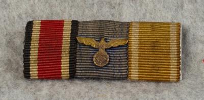 WWII German Iron Cross 3 Place Ribbon Bar