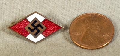 WWII HJ Hitler Youth Members Pin Diamond