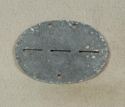 WWII German ID Identity Disk Artillery 