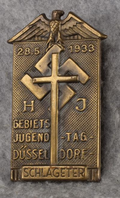 HJ 1933 Jugend Tag Dusseldorf Schlageter Tinnie