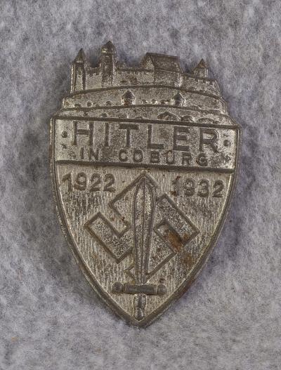 Hitler in Coburg 1922 1932 Tinnie Badge