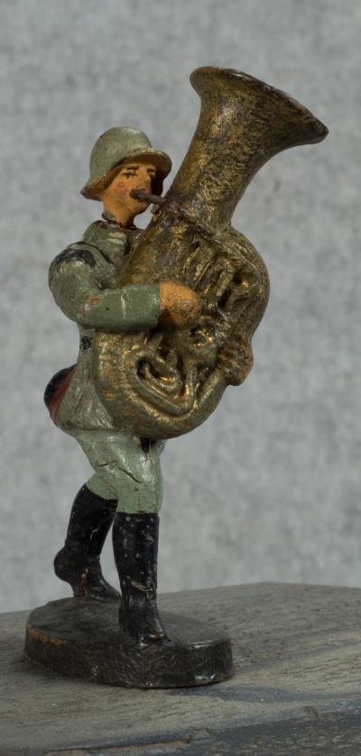 WWI German Band Tuba Soldier Elastolin