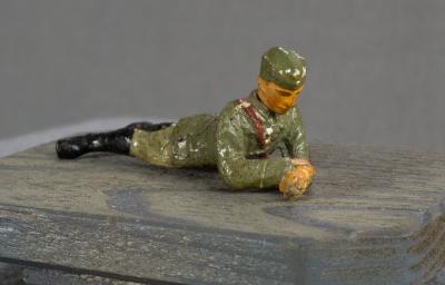 WWII German Toy Soldier in Prone Position
