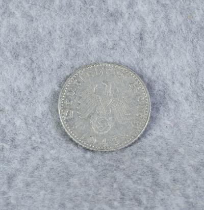 WWII German 50 Pfennig Coin 1943 A