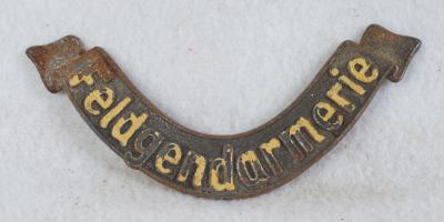 WWII German Feldgendarmerie Gorget Scroll