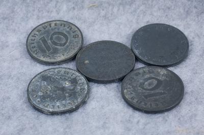 WWII German 10 Reichspfennig Coins